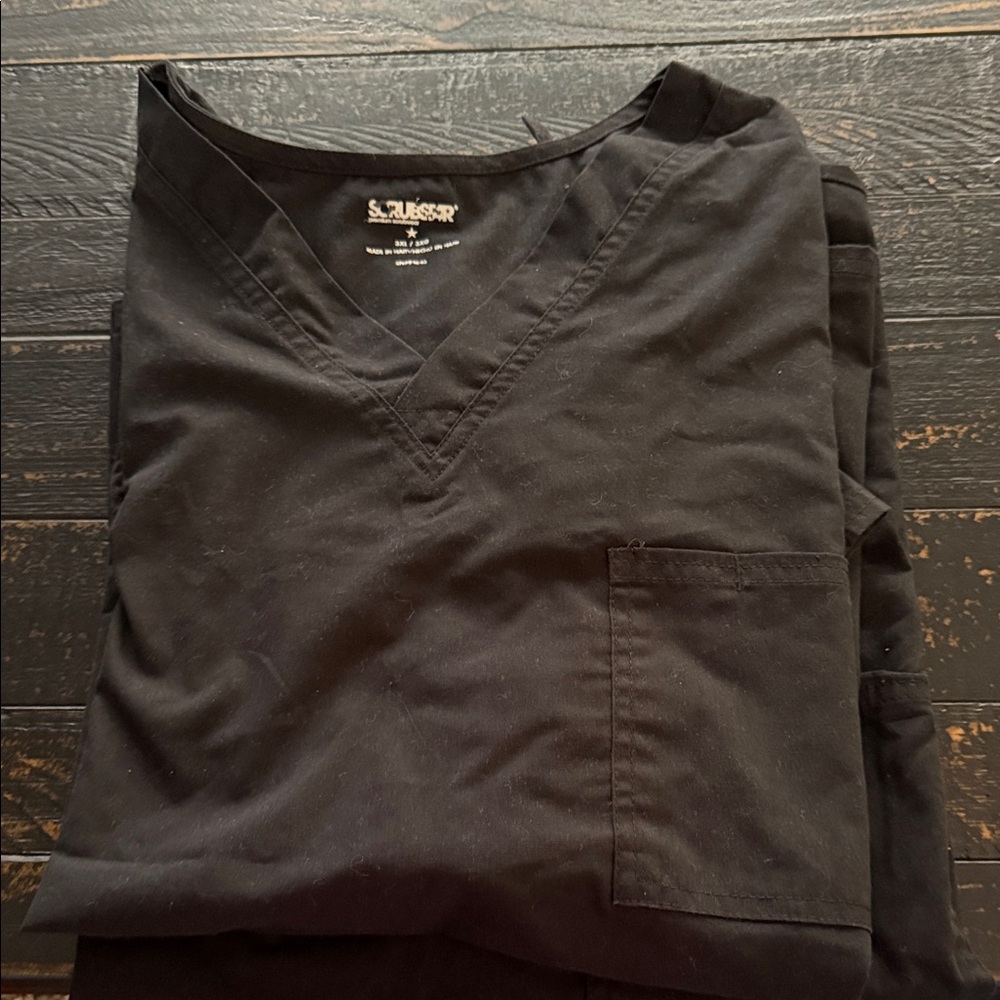 Scrubstar Women's Classic Black Scrub Top